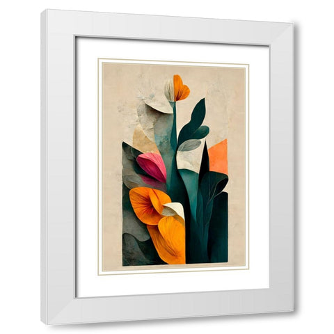 In The Garden White Modern Wood Framed Art Print with Double Matting by Treechild