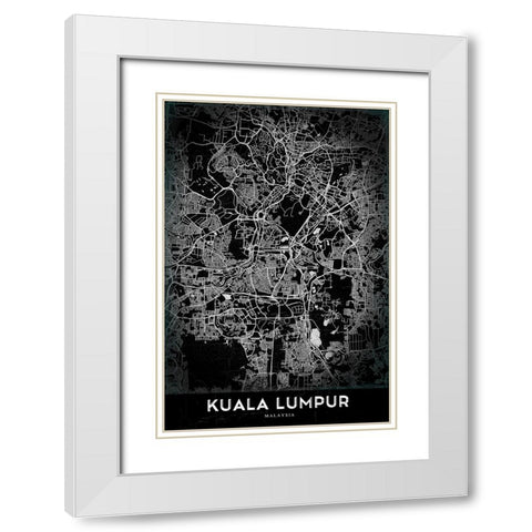 Kuala Lumpur White Modern Wood Framed Art Print with Double Matting by StudioSix