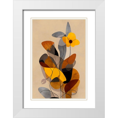 In My Summer Garden White Modern Wood Framed Art Print with Double Matting by Treechild