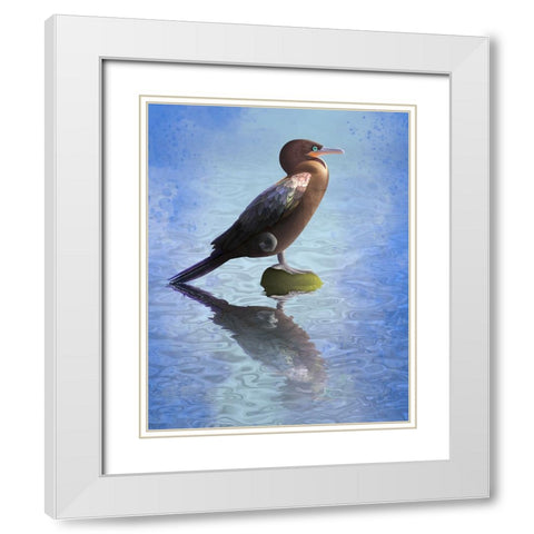 River Bigua White Modern Wood Framed Art Print with Double Matting by Caballero, Franco