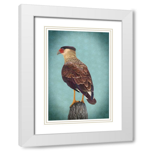 Carancho White Modern Wood Framed Art Print with Double Matting by Caballero, Franco