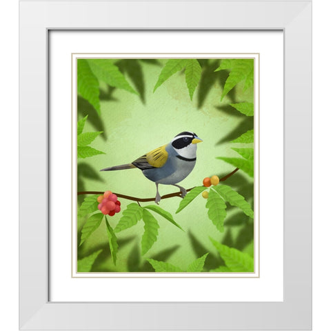 Cerquero de collar White Modern Wood Framed Art Print with Double Matting by Caballero, Franco