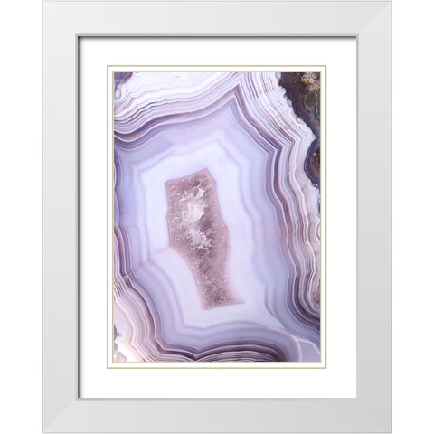 Purple Agate White Modern Wood Framed Art Print with Double Matting by Pienaar, Kathrin