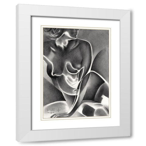 Solarised Roundism - 16-06-22 White Modern Wood Framed Art Print with Double Matting by Akkers, Corne