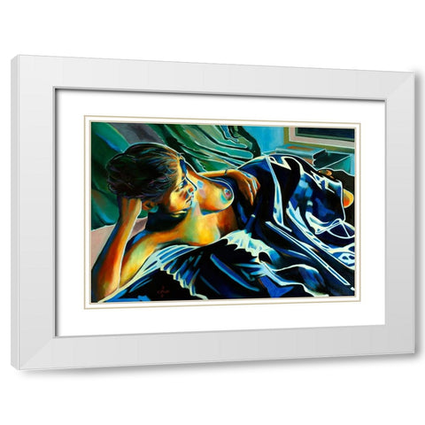 Blue Velvet - 09-07-22 White Modern Wood Framed Art Print with Double Matting by Akkers, Corne