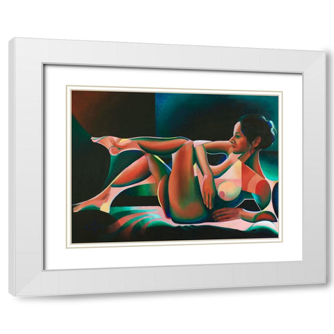 Solarized Roundism - 07-03-22 White Modern Wood Framed Art Print with Double Matting by Akkers, Corne