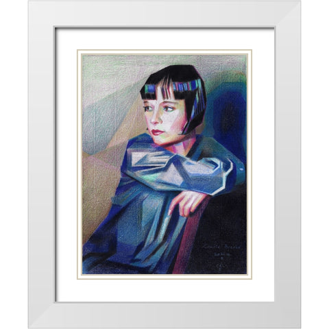 Louise Brooks - 21-10-22 White Modern Wood Framed Art Print with Double Matting by Akkers, Corne