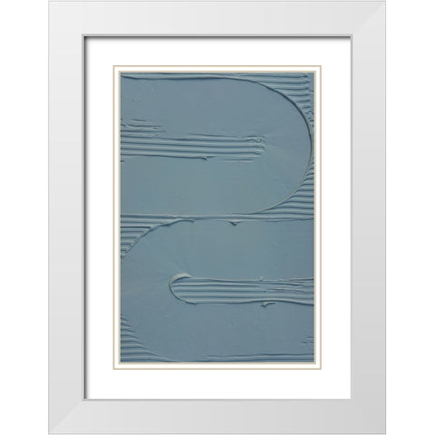 Mud Texture 12 Blue White Modern Wood Framed Art Print with Double Matting by Pictufy Studio III