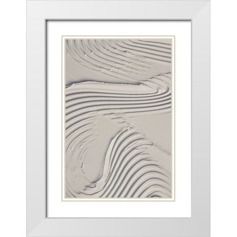 Mud Texture 14 Beige White Modern Wood Framed Art Print with Double Matting by Pictufy Studio III