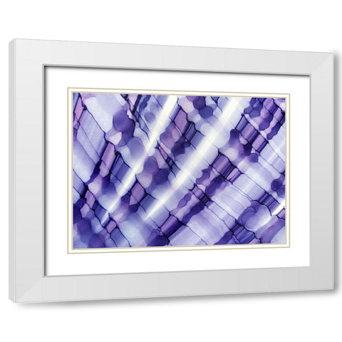 Purple Moon horizontal White Modern Wood Framed Art Print with Double Matting by Mann, Tara