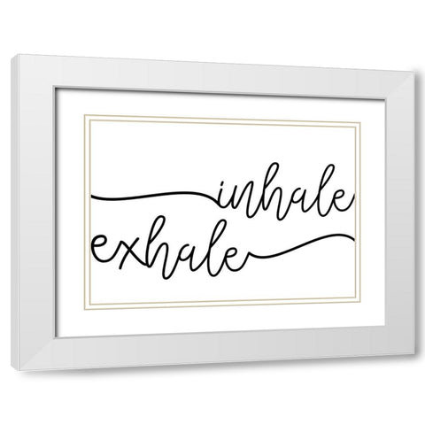 Inhale x Exhale White Modern Wood Framed Art Print with Double Matting by Pienaar, Kathrin