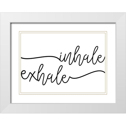 Inhale x Exhale White Modern Wood Framed Art Print with Double Matting by Pienaar, Kathrin