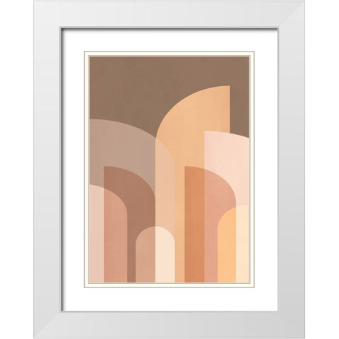 Retro Geometric II White Modern Wood Framed Art Print with Double Matting by Pienaar, Kathrin