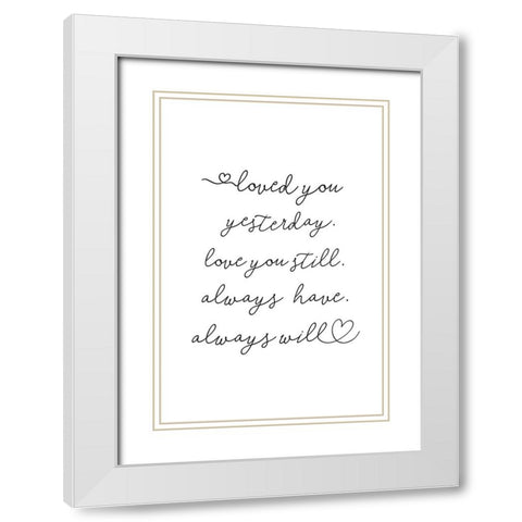 Love Note White Modern Wood Framed Art Print with Double Matting by Pienaar, Kathrin