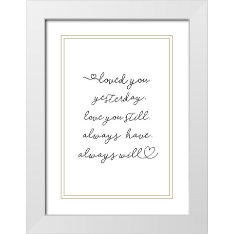 Love Note White Modern Wood Framed Art Print with Double Matting by Pienaar, Kathrin