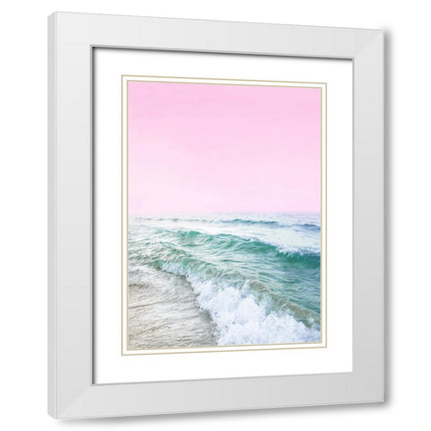Pink Sky Beach White Modern Wood Framed Art Print with Double Matting by Pienaar, Kathrin