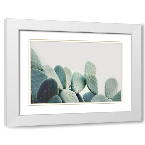 Pastel Cactus White Modern Wood Framed Art Print with Double Matting by Pienaar, Kathrin
