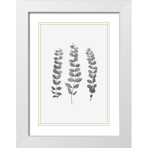 Twigs White Modern Wood Framed Art Print with Double Matting by Pienaar, Kathrin