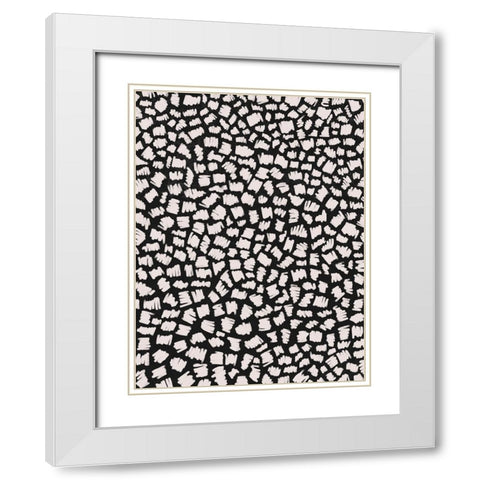 White Doodle Zigzag White Modern Wood Framed Art Print with Double Matting by Treechild