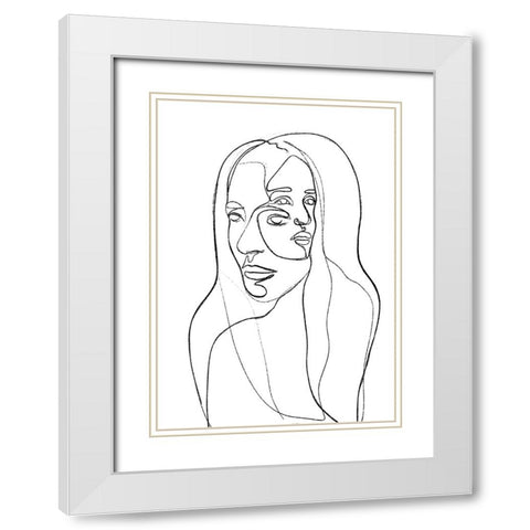 Thoughts White Modern Wood Framed Art Print with Double Matting by Treechild