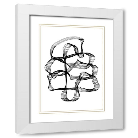 Ink Black and White White Modern Wood Framed Art Print with Double Matting by Treechild