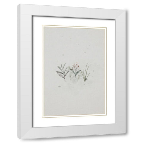 Tiny Shoots Free White Modern Wood Framed Art Print with Double Matting by Thai, Xuan
