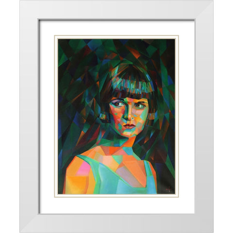 Louise Brooks White Modern Wood Framed Art Print with Double Matting by Akkers, Corne