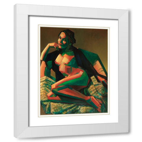 Risque - 17-02-22 White Modern Wood Framed Art Print with Double Matting by Akkers, Corne