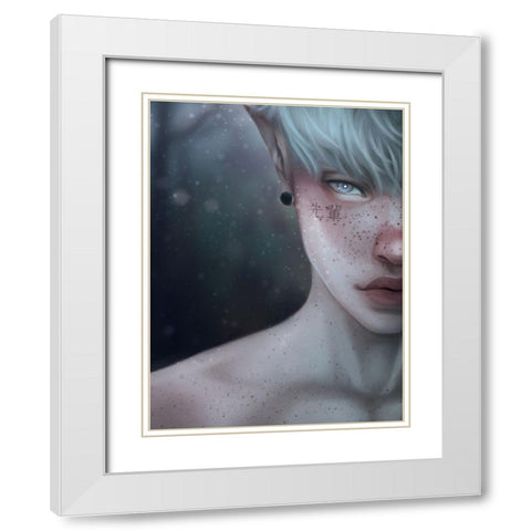 Senpai White Modern Wood Framed Art Print with Double Matting by Griesel, Jolene