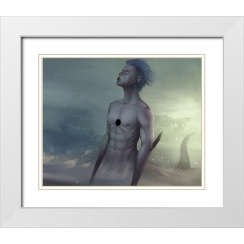 Holo White Modern Wood Framed Art Print with Double Matting by Griesel, Jolene