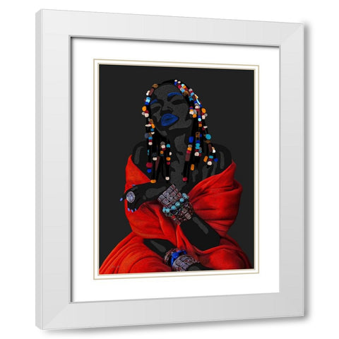 Acodonqua White Modern Wood Framed Art Print with Double Matting by Amihere, Lord