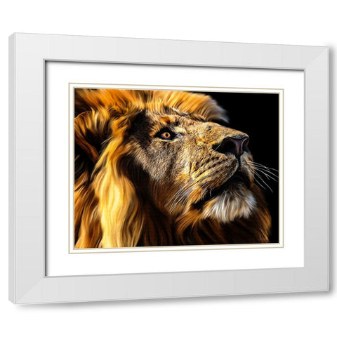 Leo White Modern Wood Framed Art Print with Double Matting by Amihere, Lord