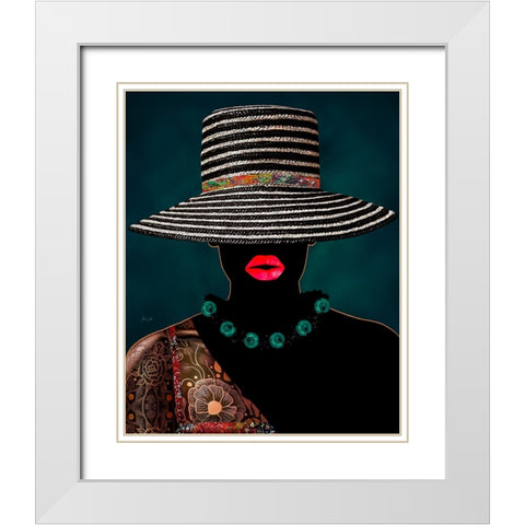 Serwaaquoto White Modern Wood Framed Art Print with Double Matting by Amihere, Lord
