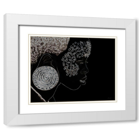 Mursi Girl II White Modern Wood Framed Art Print with Double Matting by Amihere, Lord