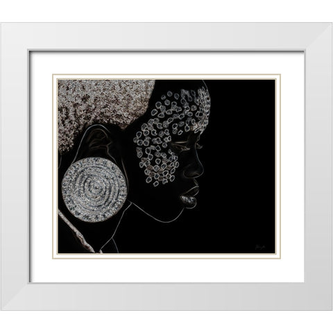 Mursi Girl II White Modern Wood Framed Art Print with Double Matting by Amihere, Lord