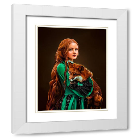 Redhead White Modern Wood Framed Art Print with Double Matting by Amihere, Lord