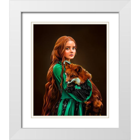 Redhead White Modern Wood Framed Art Print with Double Matting by Amihere, Lord