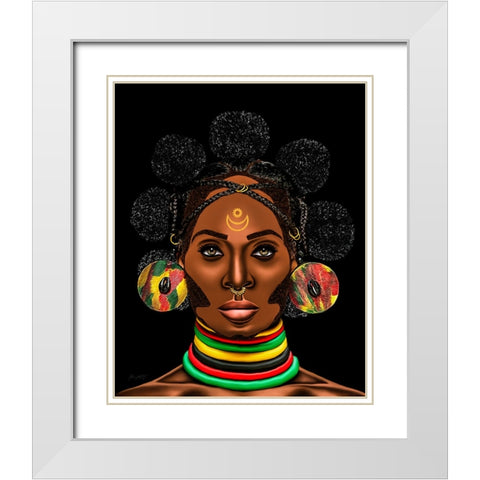 Alangadjoa White Modern Wood Framed Art Print with Double Matting by Amihere, Lord