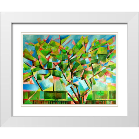 Cubistic Spring at Voorburg - 15-05-22 White Modern Wood Framed Art Print with Double Matting by Akkers, Corne