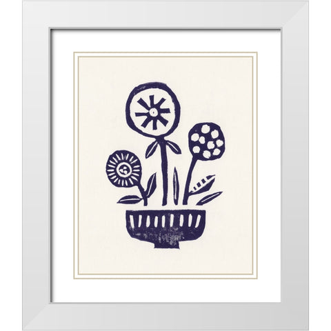 Native Flowers White Modern Wood Framed Art Print with Double Matting by Galitsyna, Alisa