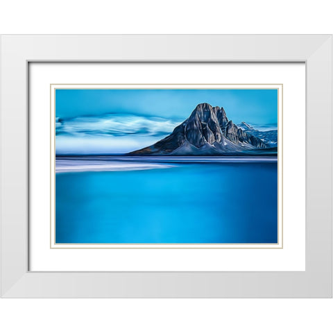Ciel Bleu White Modern Wood Framed Art Print with Double Matting by Amihere, Lord