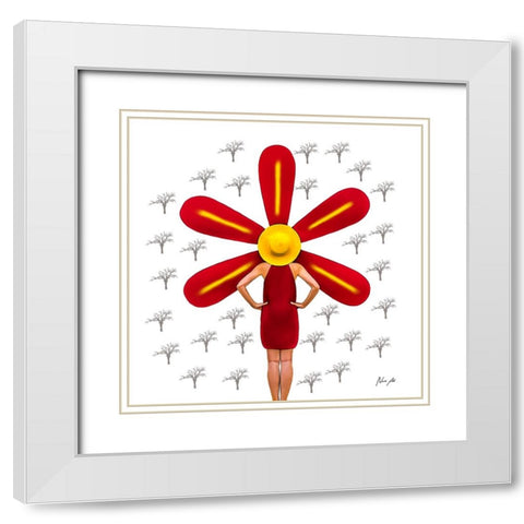 Human Flora White Modern Wood Framed Art Print with Double Matting by Amihere, Lord
