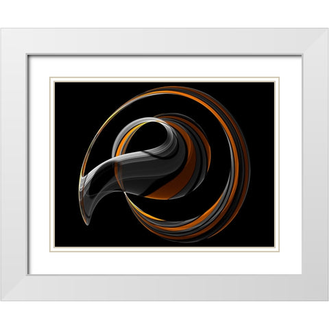 The Golden Spiral White Modern Wood Framed Art Print with Double Matting by Mystic Number