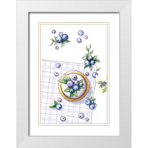 Blueberry Cake White Modern Wood Framed Art Print with Double Matting by Thai, Xuan