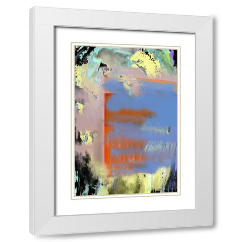 Deep Blue White Modern Wood Framed Art Print with Double Matting by Silva, Dpaulinos