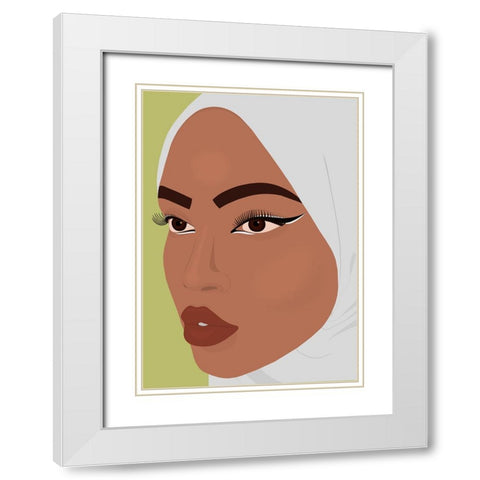 Cat Eyes White Modern Wood Framed Art Print with Double Matting by Rodrigues, Sabrina