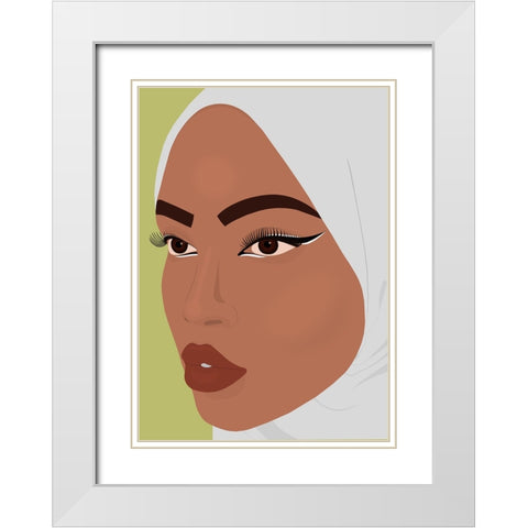 Cat Eyes White Modern Wood Framed Art Print with Double Matting by Rodrigues, Sabrina