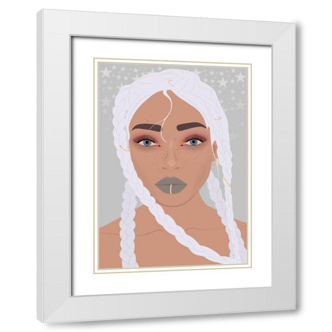 Poker Face White Modern Wood Framed Art Print with Double Matting by Rodrigues, Sabrina