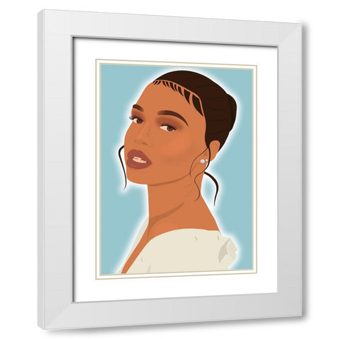 Dazzling Eyes White Modern Wood Framed Art Print with Double Matting by Rodrigues, Sabrina