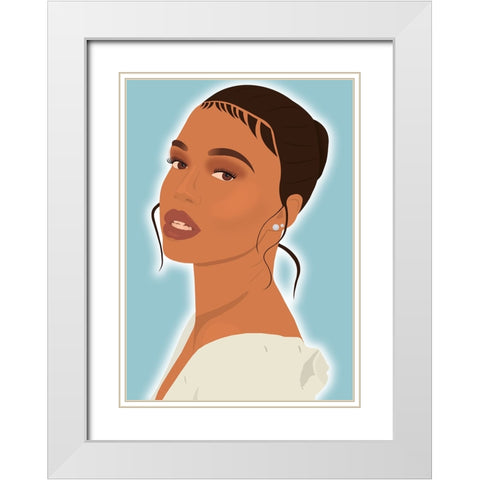 Dazzling Eyes White Modern Wood Framed Art Print with Double Matting by Rodrigues, Sabrina